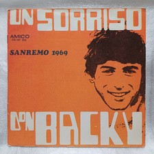 DISCO 45 GIRI DON BACKY UN SORRISO/MARZO DB-NP 003 ITALIA 1969 INSERTO OTTIMO