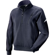 Felpa mezza zip blu nero - zip, blu/nero