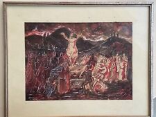 ACHILLE SDRUSCIA (1910-1994) RESURREZIONE 1942 FIRMA CORNICE