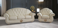 DIVANO MEDUSA GOLD 2P/3P/POLTRONA RIVESTIMENTO VERA PELLE BOVINA 100% ITALIANA