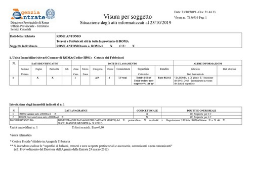 Visura catastale visure - visura,