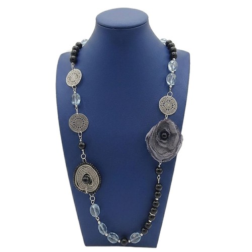 Collana lunga boho ossidiana - boho,