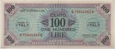 100 lire allied - am, military