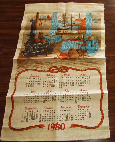Asciugamano calendario vintage