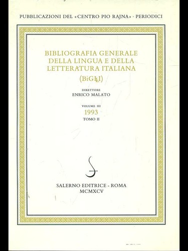Bibliografia generale della - bibliografia,