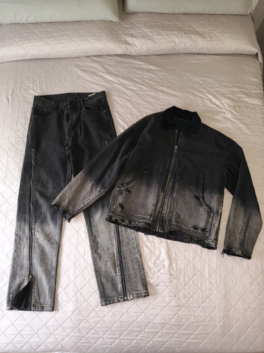 Completo denim nero sfumato - completo,