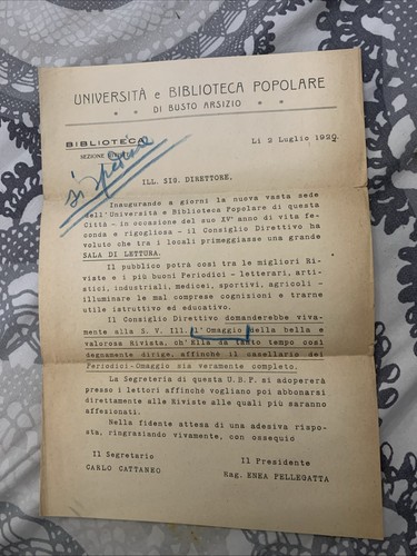 Lettera epoca 1929 busto - epoca,
