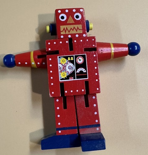 Robot legno posabile rocky - in,