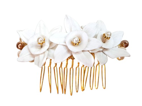 Pettine sposa fiori narcisi