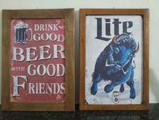 targhe in legno cartello birra pubblicità italiana inglese vintage  insegna