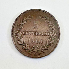 moneta mondiale antica rara 5 centesimi 1864 Repubblica di San Marino in rame