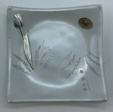 Quadrato Svuotatasche In Vetro Decorato A Mano Made In Italy 11x11 Cm