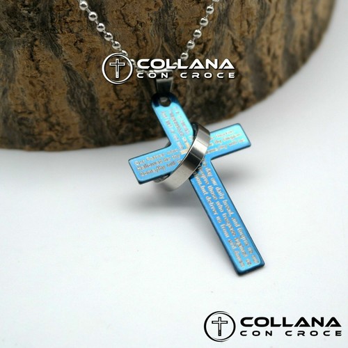 Collana con catena croce frasi - catena,