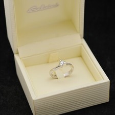 SALVINI SOLITARIO ORO BIANCO 18KT BRILLANTE 0.25 CT SCATOLA E GARANZIA