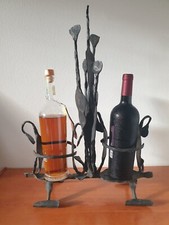 PORTABOTTIGLIE BRUTALISTA IN FERRO BATTUTO