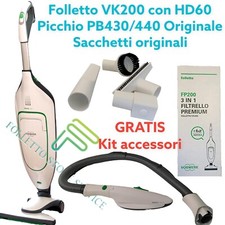 FOLLETTO VK200 HD60 PICCHIO PB440 430 COMPLETO TUBO SPAZZOLA DIVANI ACCESSORI