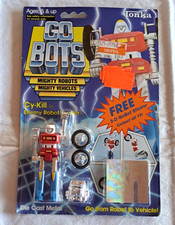 Vintage 1983 Tonka Go Bots Cy-Kill 01 con adesivo 3D sigillato quasi come nuovo