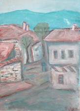 Paesaggio vintage dipinto ad