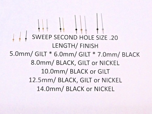 Sweep second hand hole size - second,