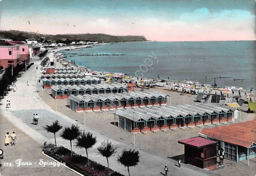 Cartolina fano spiaggia - cartolina,