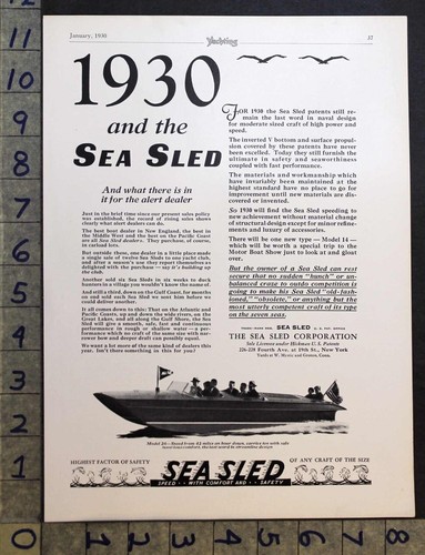 1930 sea slitta motoscafo - sea,