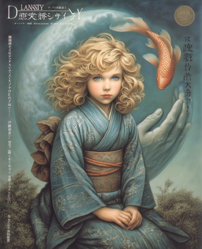 Kimono bambino biondo blu - bambino, in