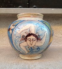 Antica Maiolica Ceramica Boccia Siciliana Trinacria Secolo XVIII°