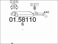 MARMITTA CENTRALE ADATTA PER: ADATTA PER FIAT PUNTO 55 1.1/60 1.2/75 1.2/60 1.2 /1.6/1.2