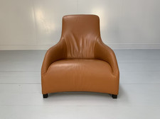 Poltrona B&B Italia "Maxalto Kalos 9750" - in pelle marrone chiaro "Alfa"