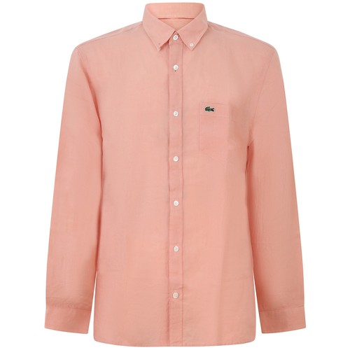 Lacoste camicia rosa in - -, lino