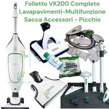 VORWERK FOLLETTO VK200 COMPLETO PULILAVA SP600S PICCHIO BATTITAPPETO ACCESSORI