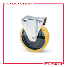 Ruota / Supporto In Poliuretano Nucleo In Ghisa Meccanica Piastra Fissa - AVO