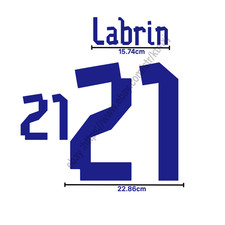 2012 Chile Away Name Set - Patch trasferimento termico Labrin #21 | Kit fan made