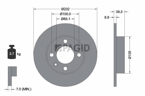 Pagid disco freno pieno - freno,