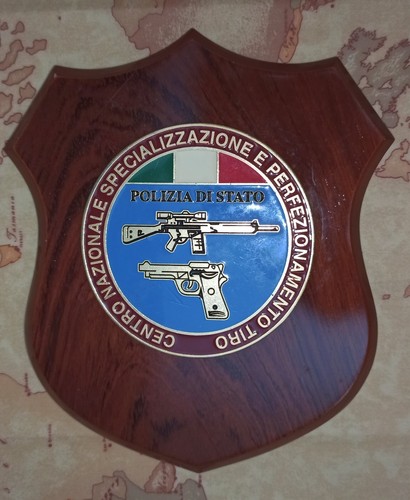 Crest legno polizia - in,