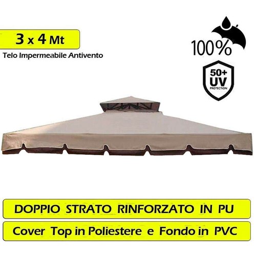 Telo copertura gazebo 3x4 - gazebo,