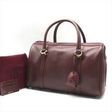 Borsa Cartier Must Line Boston in pelle con manico superiore rosso vintage...
