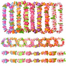 32 Pezzi Decorazioni Feste Hawaiane Leis Collana Fiori Hawaiani Braccialetti 