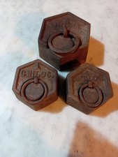 ANTICHI PESI PER BILANCIA BASCULA  4  KG- PESO ESAGONALI- FERMACARTE- FERMAPORTE