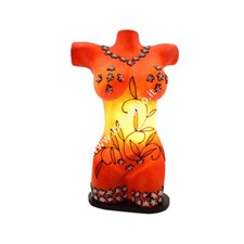 Lampada Corpo di Donna con decori in foglie e fiori