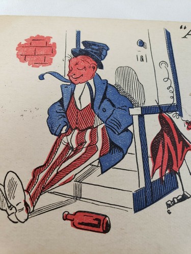 1910 fumetto uomo ubriaco - c,