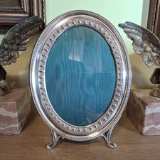 Antica Cornice Portafoto in Argento 800 massiccio anni 40 x foto cm 13x18 ovale