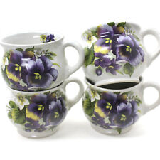 Set Di 4 Tazze Becher Grandi Per Tè E Caffè In Ceramica