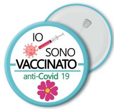Spilla Pins 5.8 cm X Dottori Oss medico Infermieri vaccinata  COVI D azzurro
