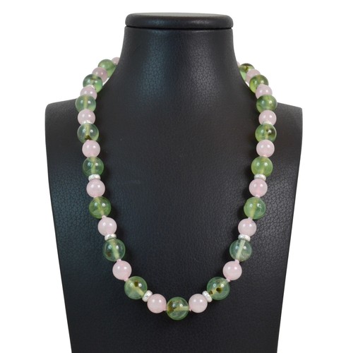 Collana prehnite quarzo - collana, prehnite,quarzo