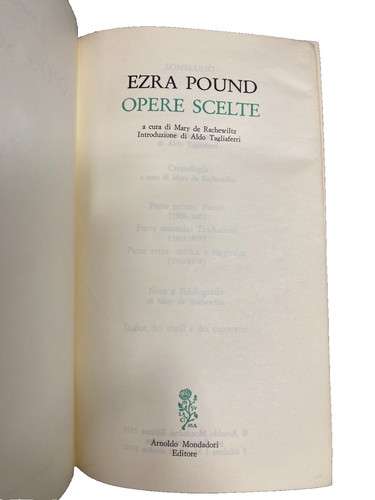 Ezra pound opere scelte - opere,
