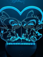 Lampada 3D Lilo e Stitch LED Luce Notturna Telecomando Illusion 3D Regalo Sonno