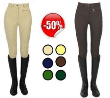 0502400 Pantalone pantaloni equitazione donna GIALLO aderente vita alta Tosoni