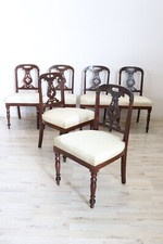 Set di sei sedie antiche in