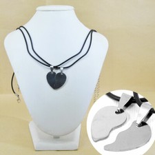 Collana ciondolo acciaio cuore spezzato incisione personalizzata colore argento